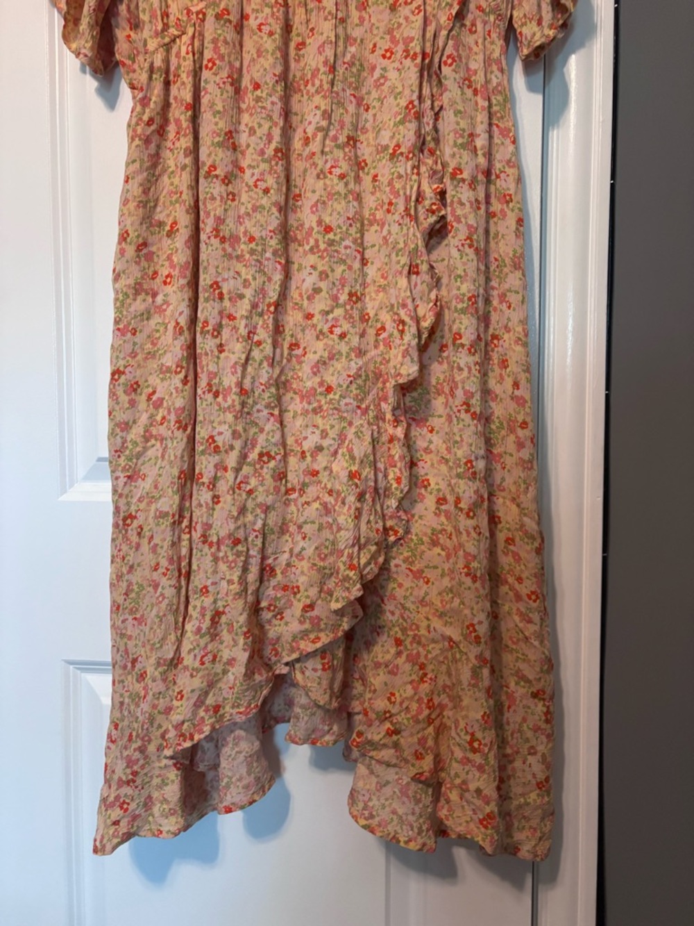 Sonoma Floral Wrap Dress Boho Cottagecore Midi Ruffle Hem Size XL - Picture 4 of 13